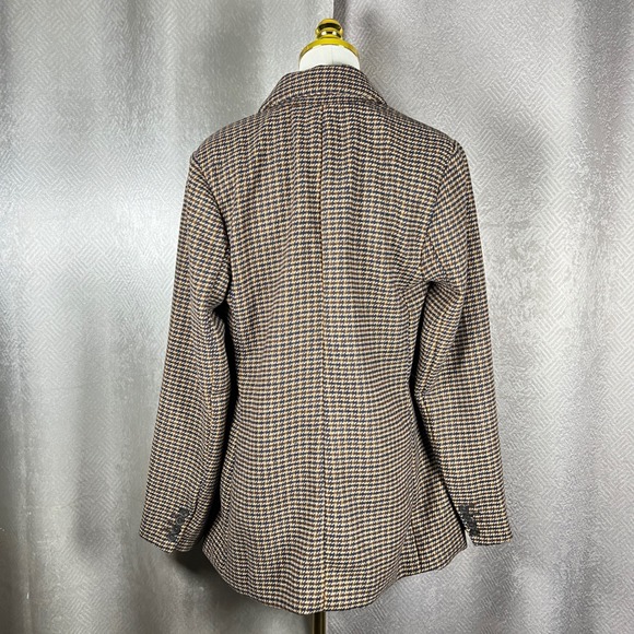 Old Navy Houndstooth Blazer Jacket Brown Black Double Breasted Size M - Picture 9 of 9